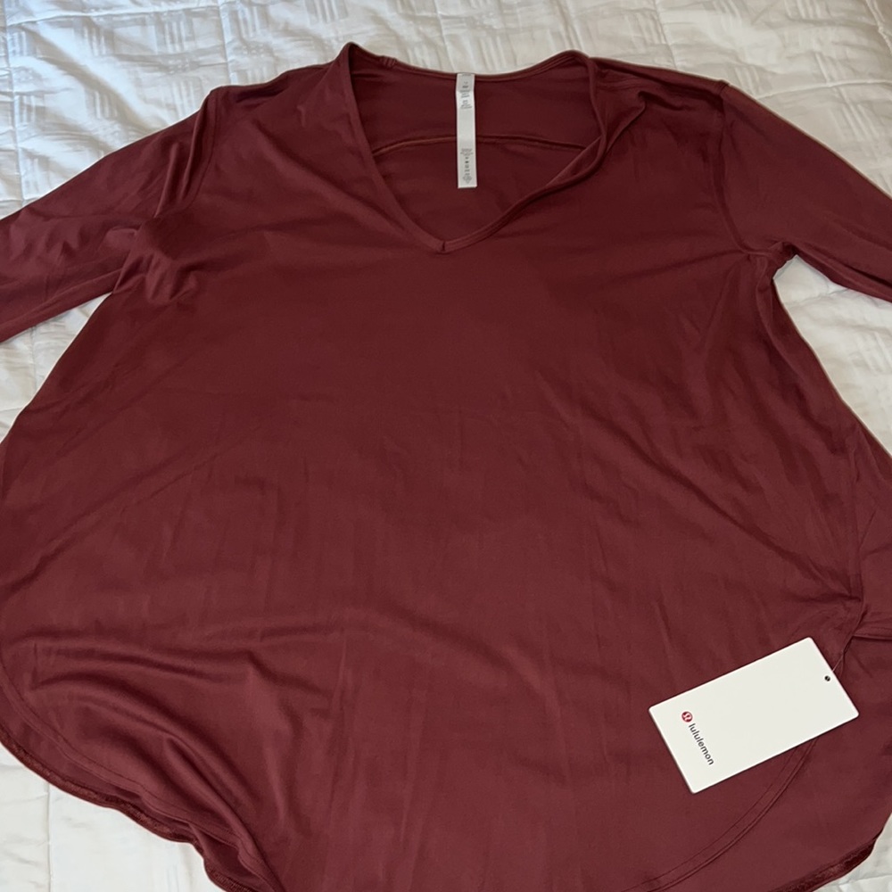 Lululemon red yoga shirt
